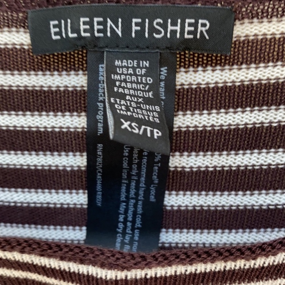 Eileen Fisher Striped Light Weight Sweater - Picture 2 of 4